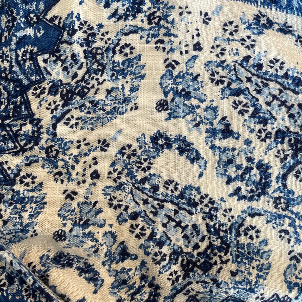 Never Worn! Zara Blue & White Long Sleeve Paisley Print Faux Wrap Crop Top - Picture 13 of 15